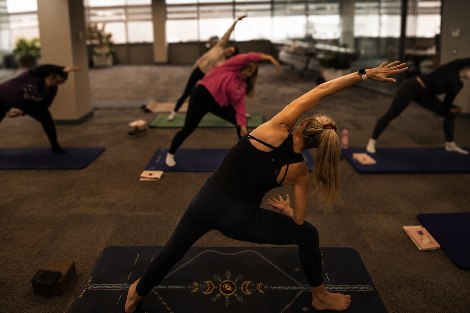 In-studio yoga class